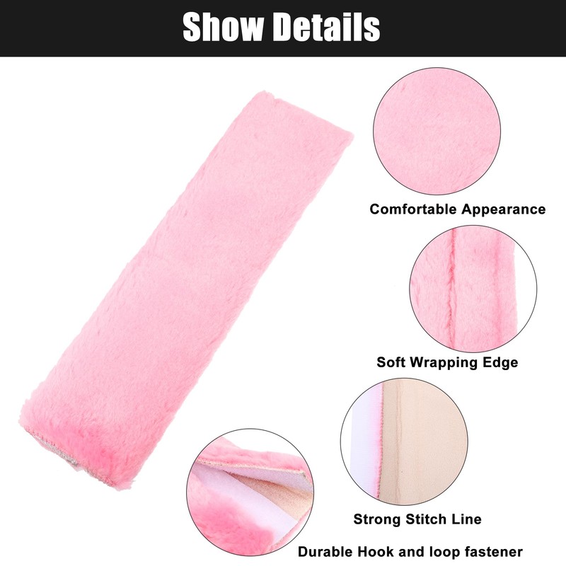 X AUTOHAUX 4 Pcs Plush Car Seat Belt Protector Pads