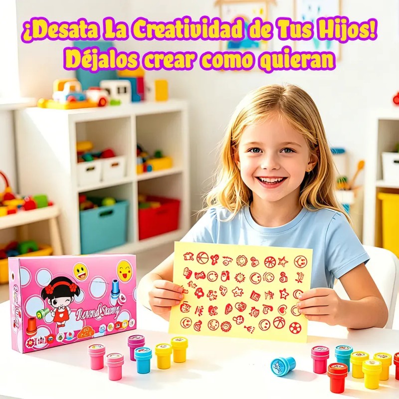 Juego De Sellos De Dibujos Animados De 60 Piezas Para