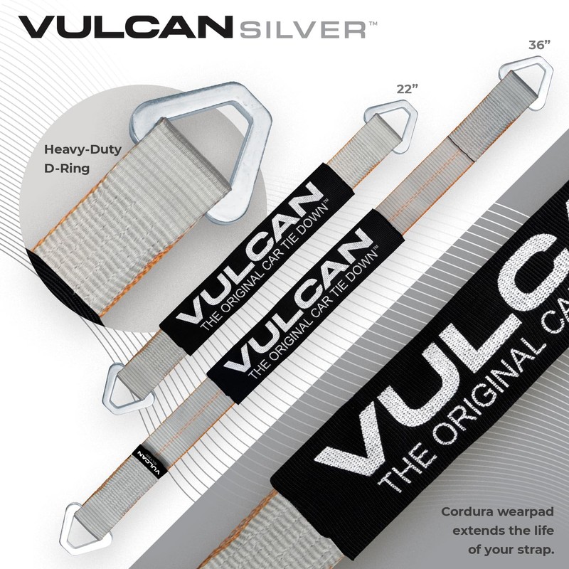 VULCAN Complete Axle Strap Tie Down Kit with Wire J-Hook