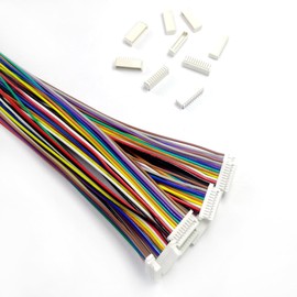 BOJOUL for 9 Sets JST SH 1.0mm 10 Pin Male Connector and 28AWG Female Connector Plug with Wire Cable 20cm Used in PCB Toys Household Appliances etc