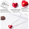 Sterling Silver Pendants Forever Lover Enamel Heart Pendant Necklace 16"（Extend