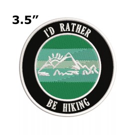 Athena Brands I'd Rather Be Hiking Embroidered Patch Iron / Sew-On Vacation Souvenir Applique