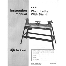 Delta Rockwell 11" Wood Lathe with Stand, Model No. 425-651-0008 Instructions