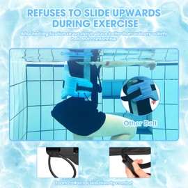 Swim Floating Belt,Water Aerobics Swimming Belt with Fixing Straps,Jogger Floatation Aid Buoyancy Belt for Swimming Pool Fitness and Fitness Workout Therapy (Black, Regular Size（48 in）)