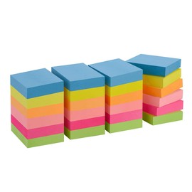 ZCZN ZCZN Haftnotizen 51 x 38 mm Sticky Notes in 6 Neonfarben, Klebezettel Selbstklebende Haftnotizzettel 100 Blatt/Block, 24 Blöcke