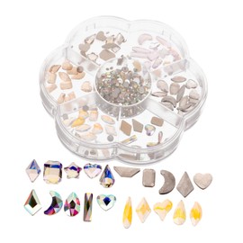 IWOWHERO 7grids Rhinestone Nail Charms Decorative Nail Art Jewels Unique Irregular Shape Water-Resistant Rhinestone Ornaments for Stunning Manicure Designs Mixed