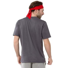 Frcolor Head Tie Headband for Men and Women Keep Sweat Out of Your Face for Running Working Out Tennis Karate Athletics (Red)