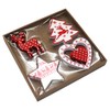 Robelli Pack of 8 Assorted Red & White Wooden Christmas