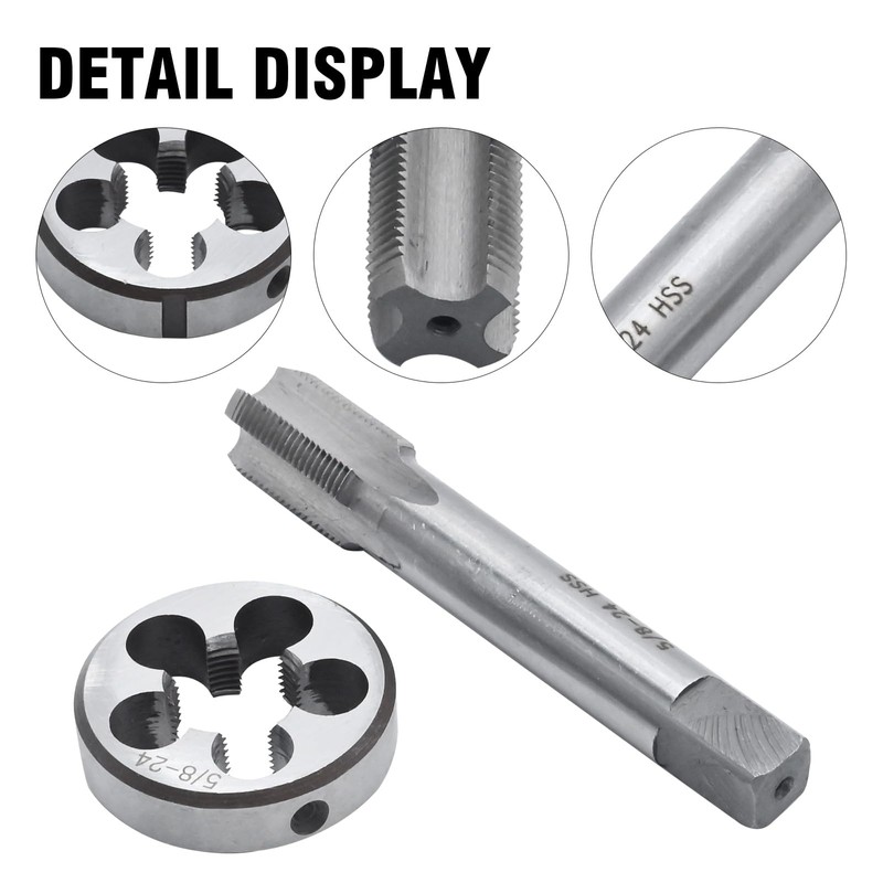 Aynaxcol 5/8"-24 UNEF HSS Tap and Die Set Machine Thread