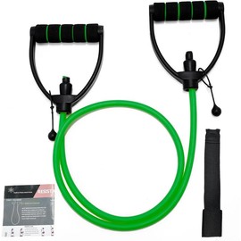 Resistance Bands with Handles, Exercise Resistance Bands, Workout Bands with Door Anchors, Adjustable Length, for Resistance , , Home Workouts - Color: Green (Medium)