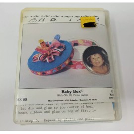 Mac Enterprises Baby Gift Box with DIY Photo Picture Badge Craft Project Kit VTG Mac Enterprises