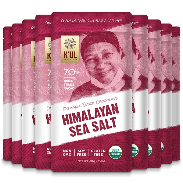 K'UL Chocolate, Himalayan Sea Salt, 2.8 Ounce (Pack of 10)