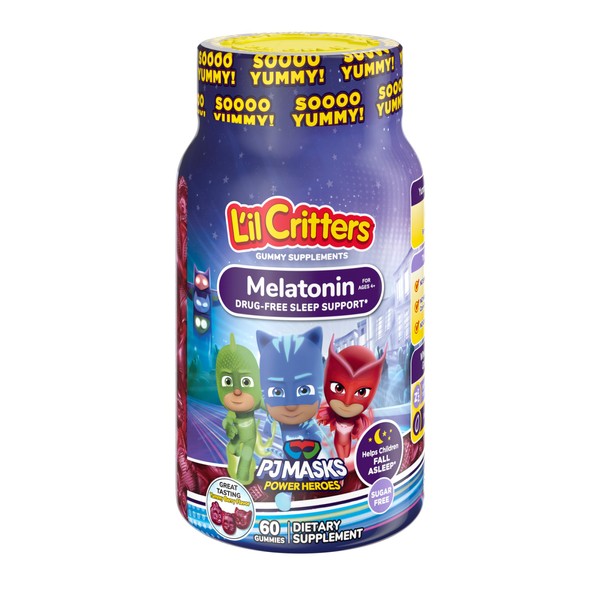 L'il Critters PJ Masks Melatonin Gummy Supplements, 60 Gummies