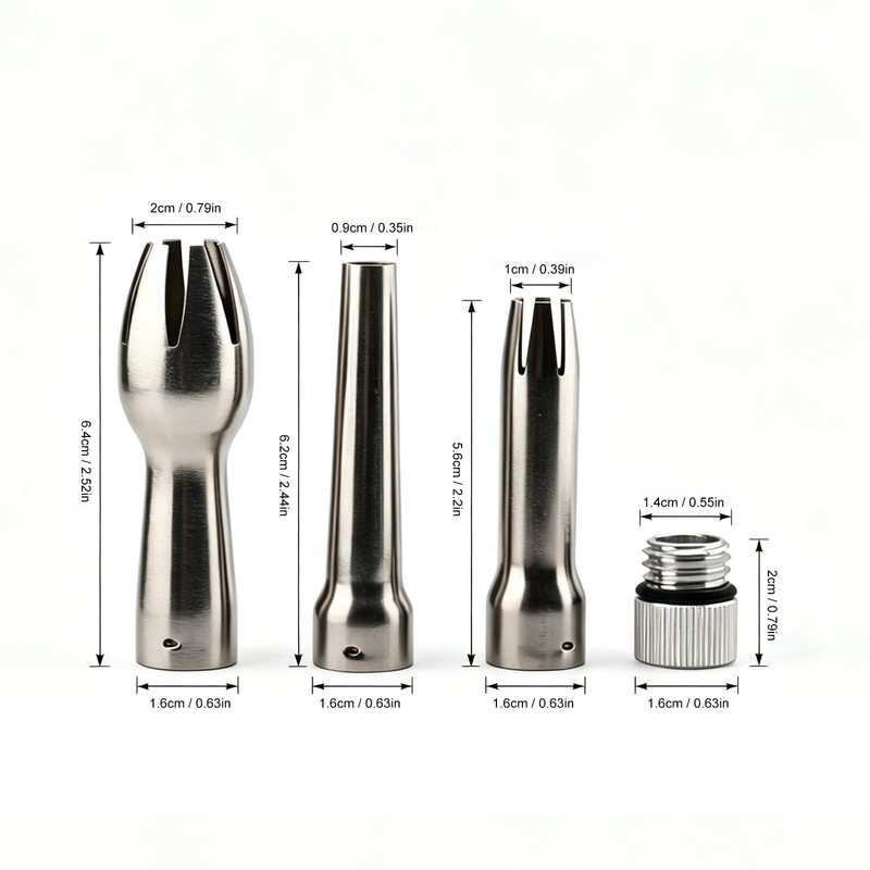3 Pieces Stainless Steel Nozzle Replacement