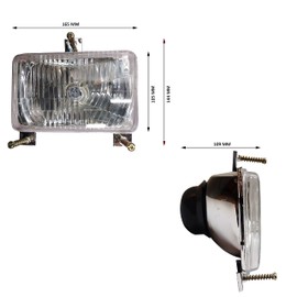 APSMOTIV Tractor Headlight Assembly Compatible With Massey Ferguson 240 12V Bulbs for MF 265-271-275-285-290-298 Landini 200 3000 300 6100 NA Series headlight Tractor Parts 1693944M93