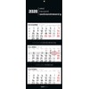 3-Monatskalender Black 2026 - Büro-Kalender 33x20 cm (geschlossen), 33x80 cm