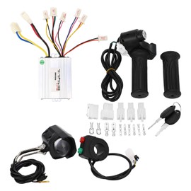 24V 500W Motor Speed Controller Headlight Throttle Grip with Lock and Keys for Electric Bike Scooter