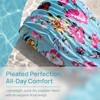 Pleated Fabric Swimming Cap for Women, Loose Fit Swim Hat