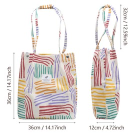 YDHfdc Cord Tasche Groß Umhängetasche Damen Handtasche Shopper Bunt Gestreift Tote Bag Strandtasche Tasche Shopper Stofftasche für Alltag, Büro, Schule und Einkauf
