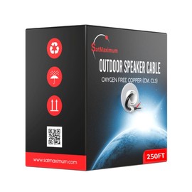 CableMaestro 250FT 16AWG Outdoor Speaker Wire – 2-Conductor OFC Cable, Direct Burial, Weather & UV Resistant, CL3/CM Certified – Low Voltage LED & Car Audio Compatible – Pull Box