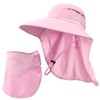 Sun Hats for Men Women Detachable Face Cover Wide Brim