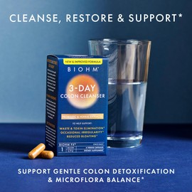 BIOHM 3 Day Colon Cleanse Detox with Probiotics & Herbal Extracts (6 Capsules, 3 Servings) Supports Constipation, Bloating Relief & Immune Health, Gut Cleanse for Men and Women, Non-GMO & Gluten-Free