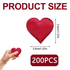 Pack of 200 Sponge Heart Confetti Red, 3.5 cm Hearts Decoration Wedding Scatter Decoration, 3D Red Heart Confetti Wedding Table Decoration, Hearts Decoration Confetti for Valentine's Day, Mother's Day