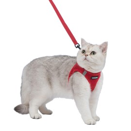 Voyager Step-in Air Cat Leash Harness Set - All Weather Mesh, Step in Vest Harness for Small and Large Cats by Best Pet Supplies - Red, XXS (Chest 12-13.5")
