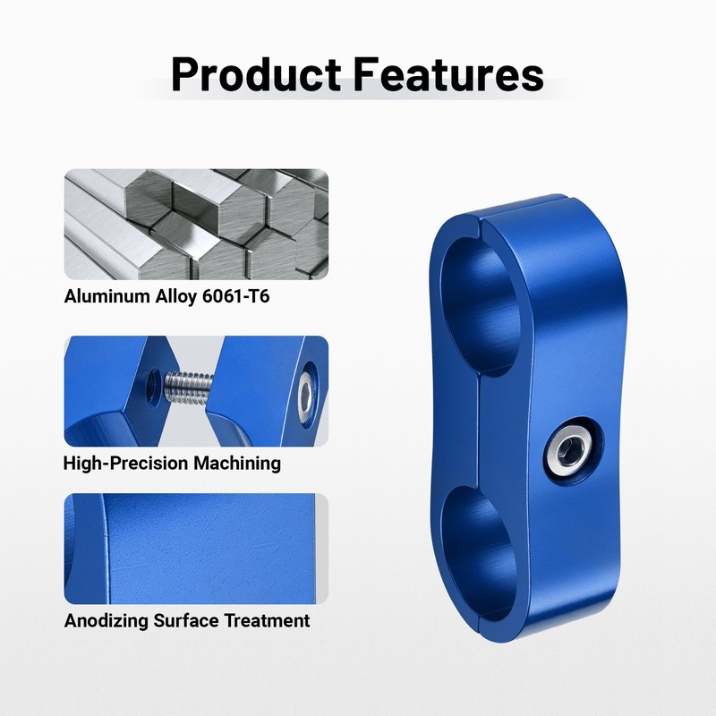 EVIL ENERGY Hose Separator Clamp, Fuel Line Mounting Clamp Aluminum
