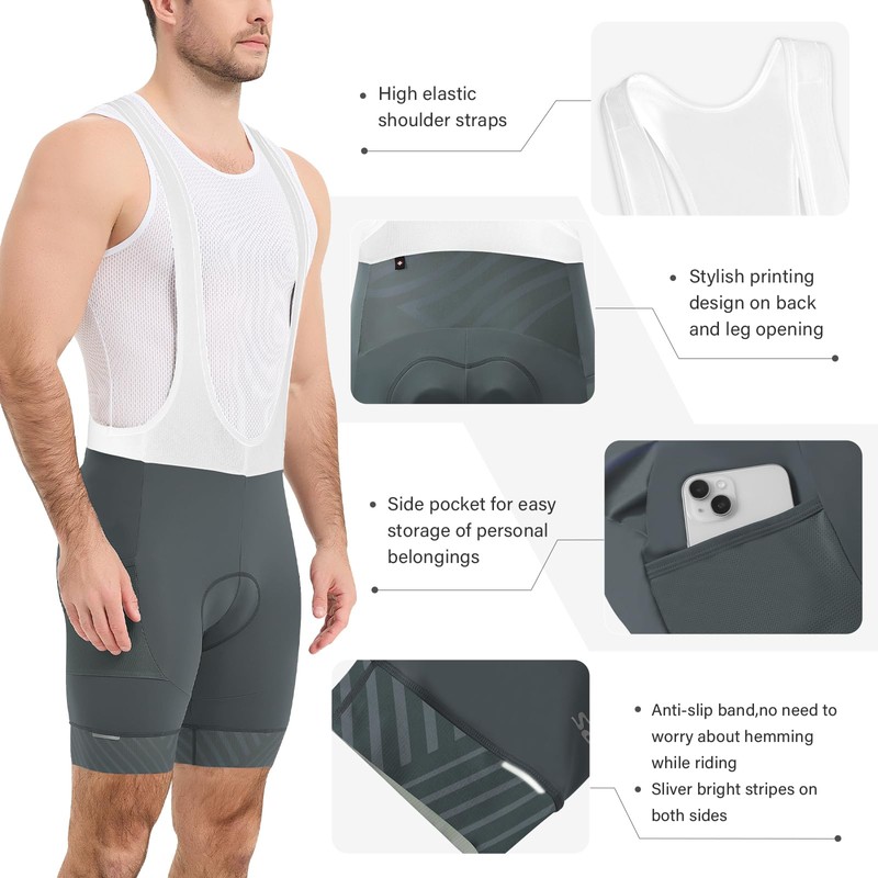Santic Bib Shorts Men's Cycling Shorts with Seat Padding Cycling