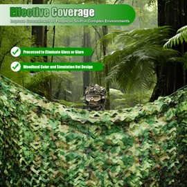 Camo Netting for Hunting Blinds, Camouflage Netting, Camouflage Tarp for Duck Hunting Blind Shooting Photography Camping Decoration Car Cover（26ft X 26ft）