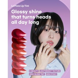 DEARMAY LA PISTE LIP TINT LP07 Falling 0.14 oz. long lasting lip stain with glossy finish and lightweight texture, non sticky, hydrating formula with no flaking and glassy vivid tint, korean makeup