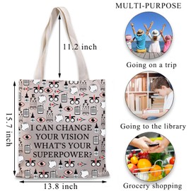PLITI Optometry Tote Bag Optometrist Graduation Gift Eye Doctor Vision Gifts for I Can Change Your Vision Eye Surgeon Gift (Change your vision TGU)