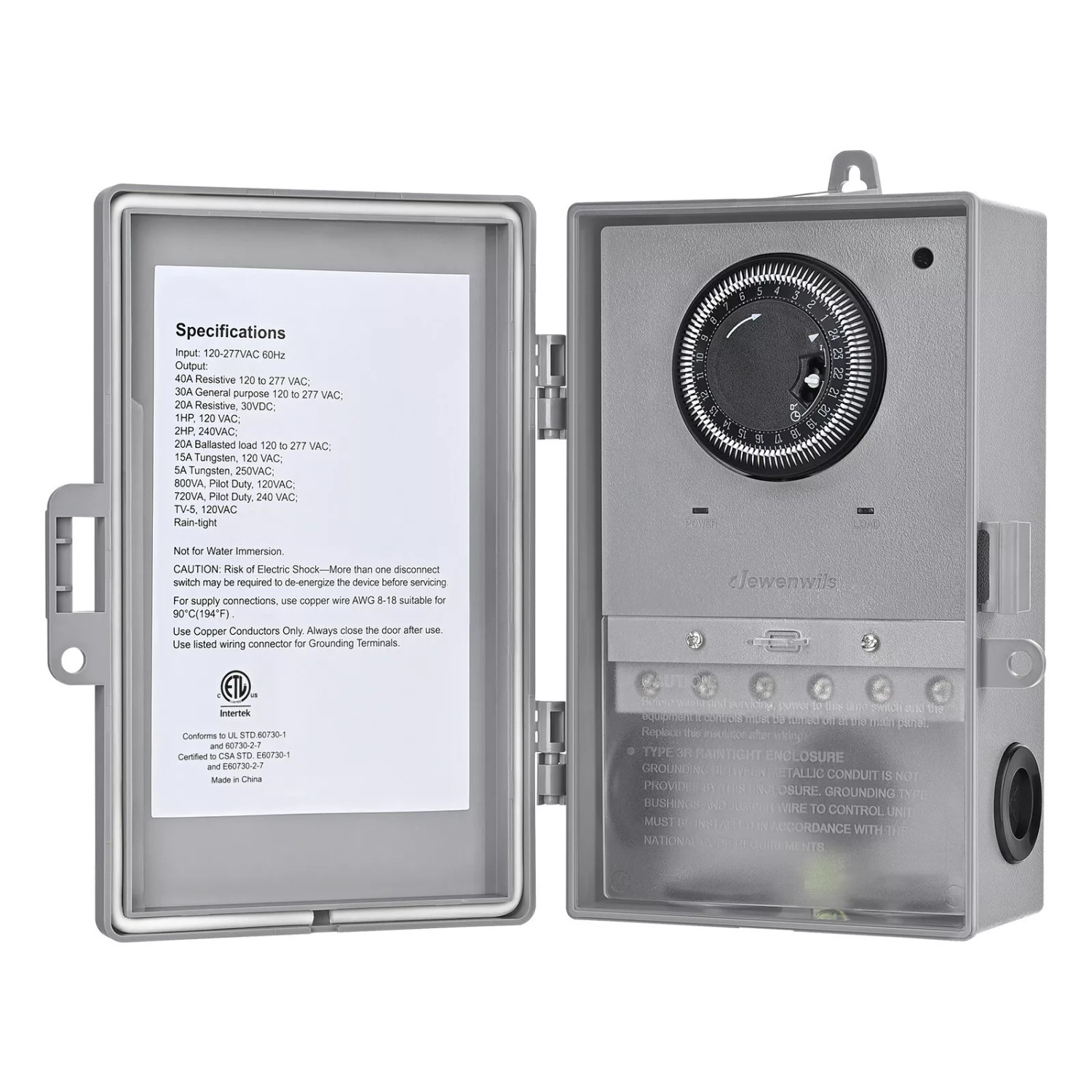 DEWENWILS Outdoor Mechanical Heavy Duty Timer Box,24Hr Programmable For ...