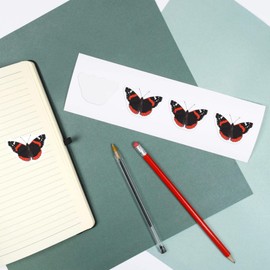4 x Small 50mm 'Red Admiral Butterfly' Permanent Sticker Decals for Cars/Windows/Bins/Walls etc (DW00028545)