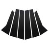 6Pcs B Pillar Posts Trim Glossy Black Exterior Window Decal