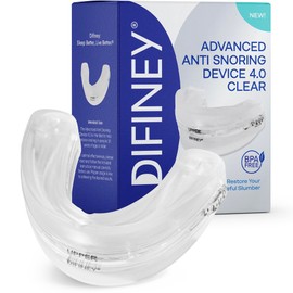 Difiney Advanced Anti Snoring Device 4.0 Clear: Adjustable Custom-Fit Anti Snoring Mouthpiece Mouth Guard for Men and Women - Effective Comfortable Anti Snore Solution