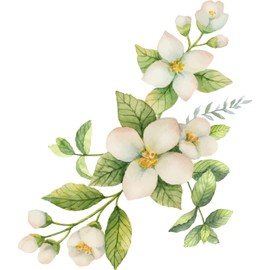 Pretty Floral White Spring Flower Watercolor Art - Arrangement Vinyl Decal Sticker (2" Tall)