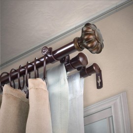 Rod Desyne Candice 13/16" Triple Curtain Rod, 66-120 inch, Cocoa