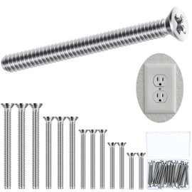 Ripeng 30 Pieces Extra Long Outlet Screws Machine Long Electrical Outlet Screws Device Mounting Electrical Extender for Fix Wonky (Assorted Size)