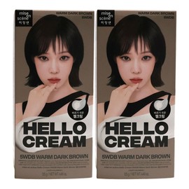 Mise-en-scène New Hello Cream Hair Dye 5WDB Warm Dark Brown x2 / 미쟝센 뉴 헬로크림 염색약 5WDB 웜다크브라운 x2개