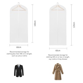 10 Pack Garment Dress Bags Covers with Zip PEVA Translucent Clothes Covers Moth Proof Suit Protector Bags Waterproof Suit Bags for Shirts, Coats, Suits, Gowns(60 * 100cm,60 * 120cm)
