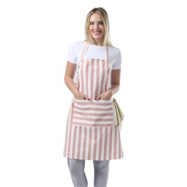 TOSHEX Delantal de cocina de algodón resistente a las gotas de agua con delantales ajustables para mujeres con bolsillos, delantal de cocina para homb