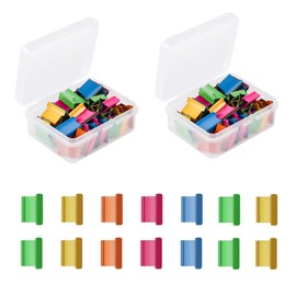 KINBOM Pack of 100 Clam Clips, Binder Clips, Binder Clips, Work with Staple Dispenser for Attaching Loose Leaf Paper, Desk, Office, School (Colourful)