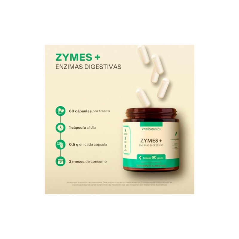 Vital Botanics Enzimas Digestivas con Papaya, Papaína y Bromelina