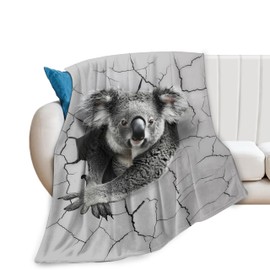 Koala Blanket Throw - Cozy Fleece Flannel Bedding German Gifts for Women Men Boys Girls Lover Adult Stuff Plush for Couch Sofa Bed Decor 40"X50"