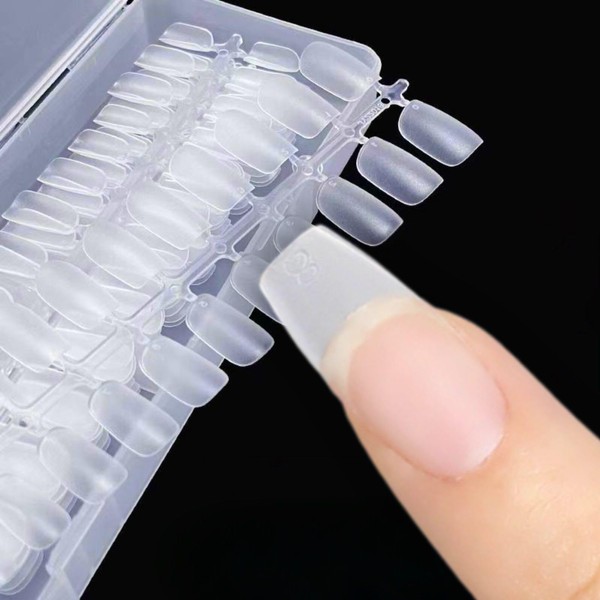 Nail Tips, 240 Pieces, 15 Sizes Set, Clear, Sanded, Nails,