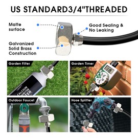 Cureder Misting Cooling System 59FT (18M) Misting Line + 26 Brass Mist Nozzles + 28 Brass Adapter(3/4") Outdoor Mister for Patio Garden Greenhouse Trampoline for Waterpark