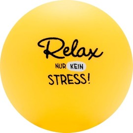Sheepworld 74129 Crumple Ball with Saying Relax, Ball 6.2 cm, Yellow, with Funny Text, in Gift Box, Birthday, Gift for Friends