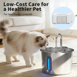 OUYILE Cat Water Fountain Filter- Suit for Pet Water Fountain for Cats Dogs Indoor - 8 Pack Filter 2 Pack Replacement Pre-Filter Sponges Set for Automatic Pet Fountain Dog Water Dispenser
